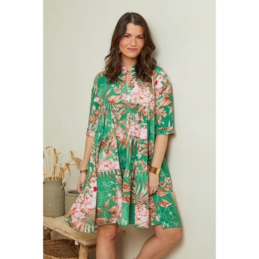 Curvy Lady Sukienka w kolorze zielonym ze wzorem Curvy Lady 48/50 Limango Polska wyprzedaż