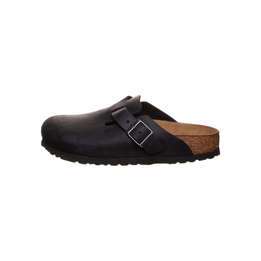 Birkenstock Skórzane chodaki &quot;Boston&quot; w kolorze czarnym ze sklepu Limango Polska w kategorii Klapki damskie - zdjęcie 163780471