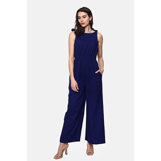 Le Jardin du Lin Lniany kombinezon w kolorze granatowym ze sklepu Limango Polska w kategorii Kombinezony damskie - zdjęcie 163791544