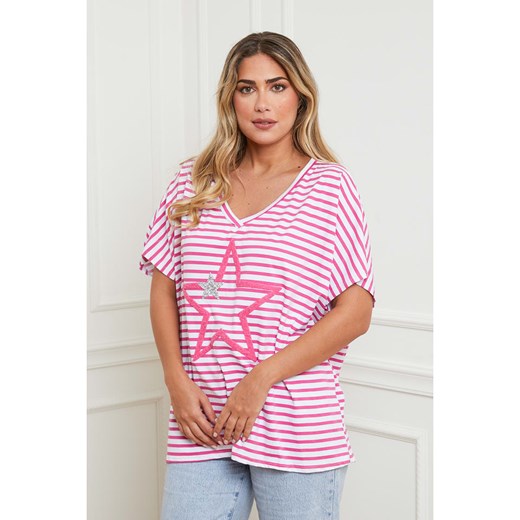 Plus Size Company Koszulka w kolorze różowym Plus Size Company 52 okazyjna cena Limango Polska