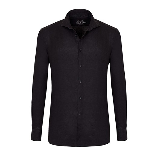Camicissima Lniana koszula - Comfort fit - w kolorze czarnym Camicissima 41 wyprzedaż Limango Polska
