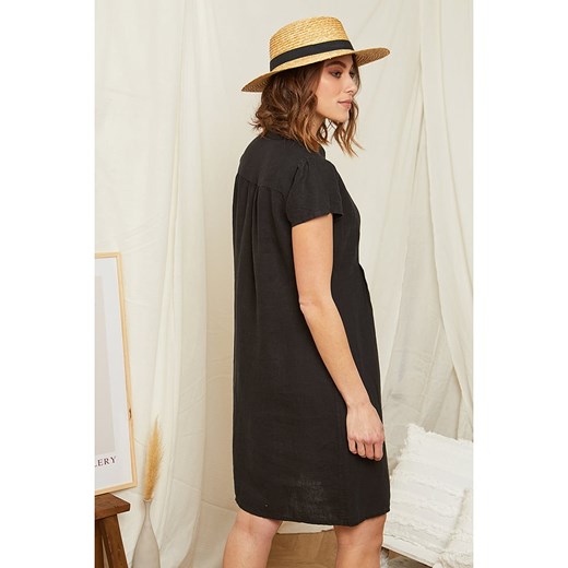 Rodier Lin Lniana sukienka w kolorze czarnym Rodier Lin L/XL Limango Polska wyprzedaż