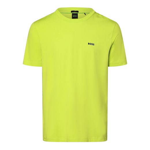 BOSS Green T-shirt męski Mężczyźni Bawełna cytrynowy jednolity ze sklepu vangraaf w kategorii T-shirty męskie - zdjęcie 163819892