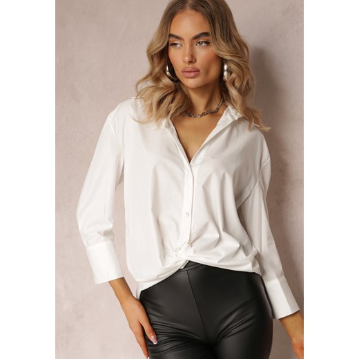 Biała Koszula z Trójkątnym Dekoltem Kivinen ze sklepu Renee odzież w kategorii Koszule damskie - zdjęcie 163823482