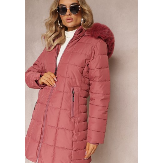 Różowa kurtka damska Renee casualowa na zimę 