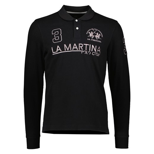 Czarny t-shirt męski La Martina z bawełny 
