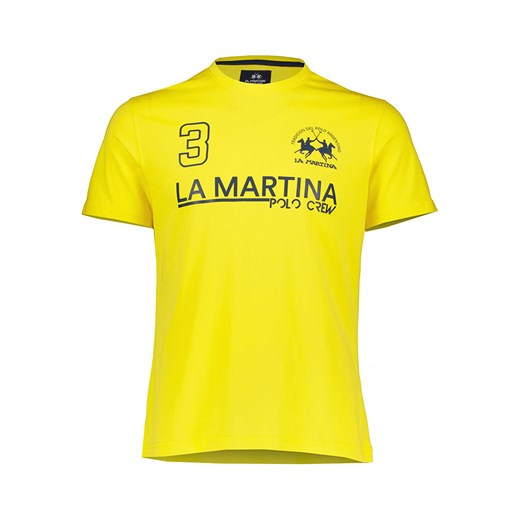 T-shirt męski żółty La Martina z krótkimi rękawami 