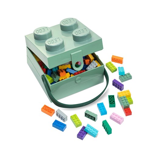 LEGO Pojemnik "Brick 4" w kolorze szarozielonym na lunch - 16,5 x 11,6 Lego onesize okazyjna cena Limango Polska