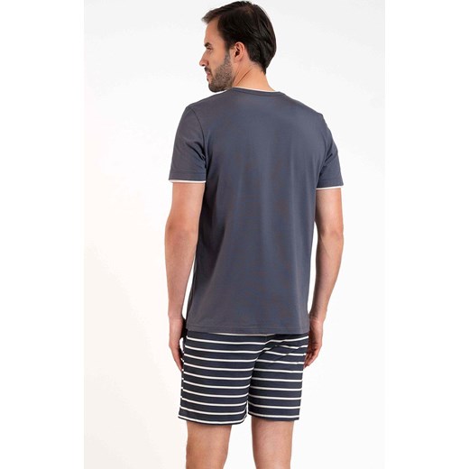 Piżama męska grafitowa na krótki rękaw i z krótką nogawką Lars, Kolor grafitowy, Rozmiar 2XL, Italian Fashion ze sklepu Intymna w kategorii Piżamy męskie - zdjęcie 163834660