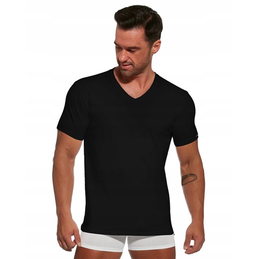 Koszulka krótki rękaw Cornette Authentic 201 czarna ze sklepu piubiu_pl w kategorii Podkoszulki męskie - zdjęcie 163845473