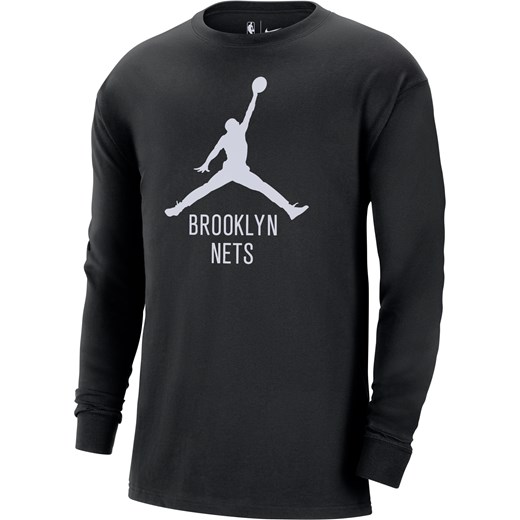 Męski T-shirt z długim rękawem Jordan NBA Brooklyn Nets Essential - Czerń ze sklepu Nike poland w kategorii T-shirty męskie - zdjęcie 163849894