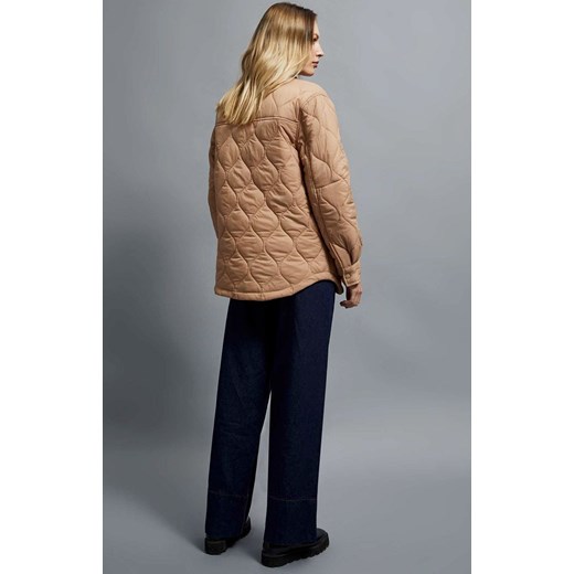 Kurtka damska beżowa Moodo.pl bez kaptura casualowa krótka 