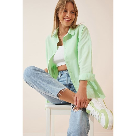 Koszula damska Hapiness Istanbul z kołnierzykiem casualowa 