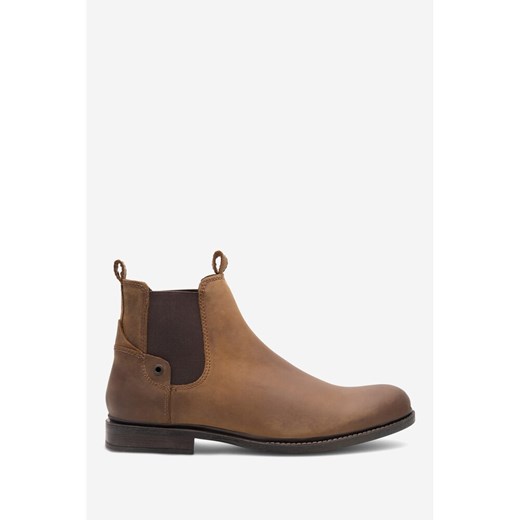 Buty zimowe męskie Lasocki eleganckie brązowe bez zapięcia 