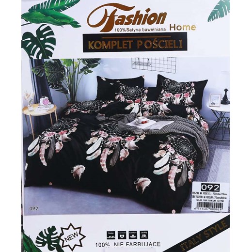 Czarna pościel Łapacz Snów Fashion Home 200x220 /H2-K43 15090 T346/ Pantofelek24 200x220 cm Pantofelek24.pl Jacek Włodarczyk