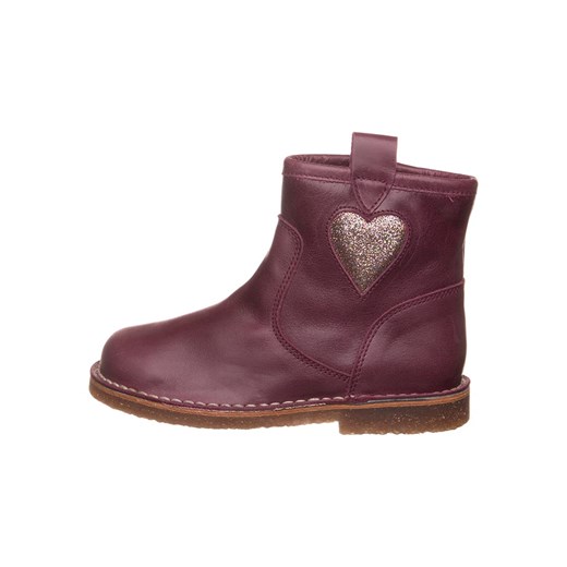 kmins Skórzane botki w kolorze fioletowym ze sklepu Limango Polska w kategorii Buty zimowe dziecięce - zdjęcie 163884153