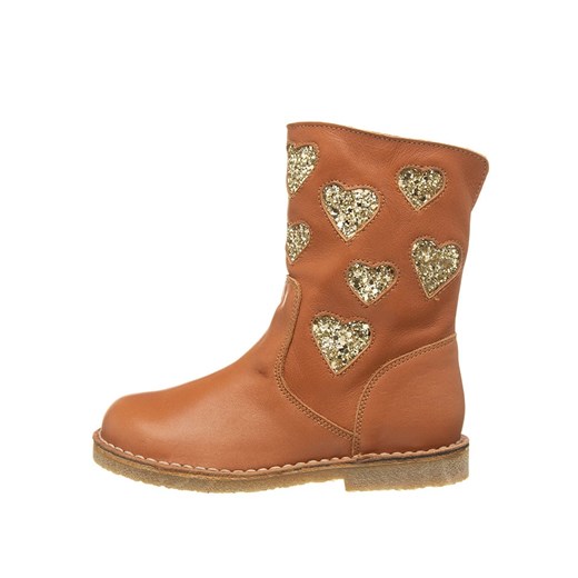 kmins Skórzane kozaki w kolorze jasnobrązowym ze sklepu Limango Polska w kategorii Buty zimowe dziecięce - zdjęcie 163884770