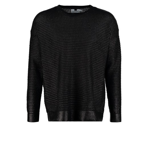 Topman SLOUCH FIT Sweter black zalando czarny abstrakcyjne wzory