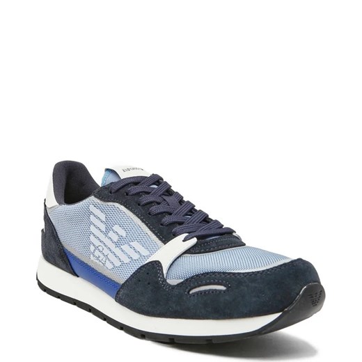 Granatowe buty sportowe męskie Emporio Armani jesienne skórzane sznurowane