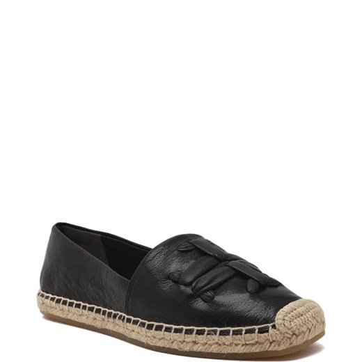 TORY BURCH Skórzane espadryle WOVEN DOUBLE T ALINE Tory Burch 38 okazyjna cena Gomez Fashion Store