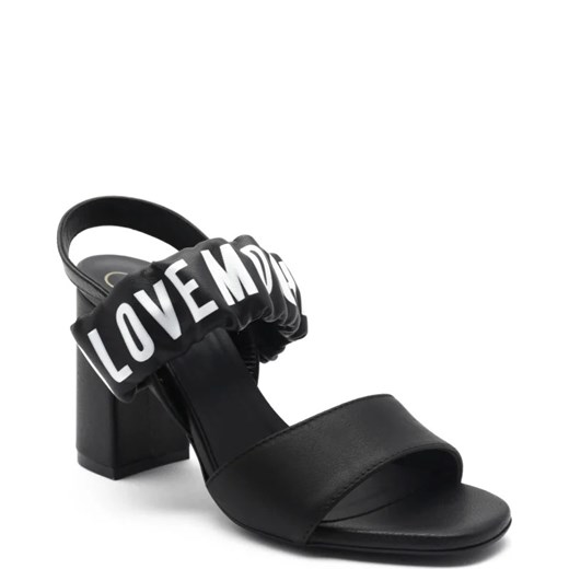 Love Moschino sandały damskie ze skóry z klamrą