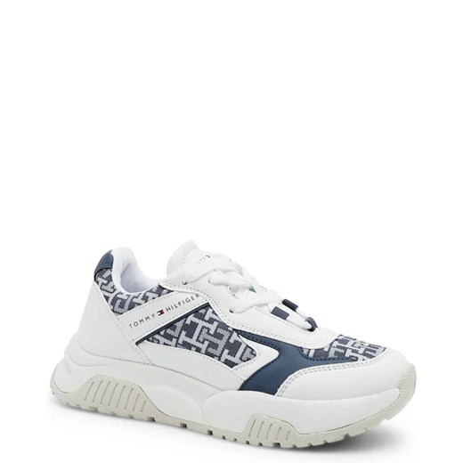 Białe buty sportowe dziecięce Tommy Hilfiger w nadruki