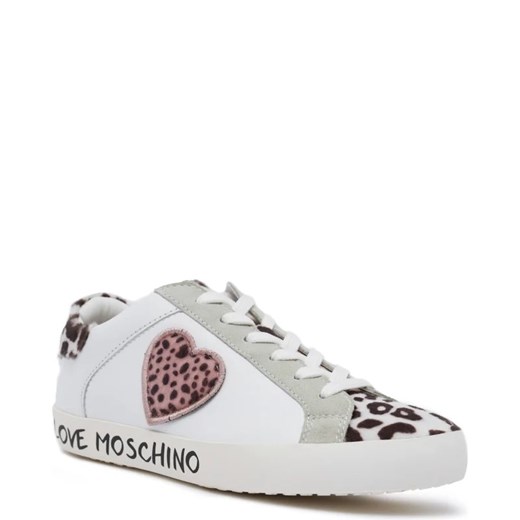 Trampki damskie Love Moschino w nadruki z tworzywa sztucznego sznurowane sportowe