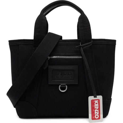 Shopper bag Kenzo czarna z bawełny matowa mieszcząca a5