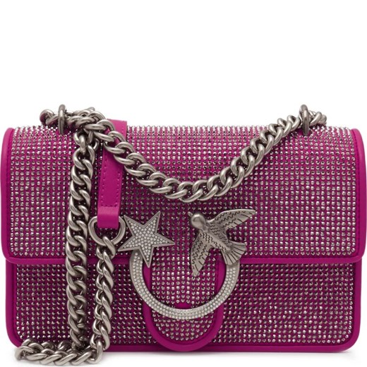Pinko Skórzana torebka na ramię LOVE ONE MINI DC FULL STRASS ze sklepu Gomez Fashion Store w kategorii Kopertówki - zdjęcie 163948911