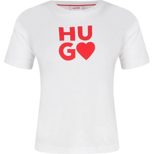 HUGO KIDS T-shirt | Regular Fit ze sklepu Gomez Fashion Store w kategorii Bluzki dziewczęce - zdjęcie 163949443