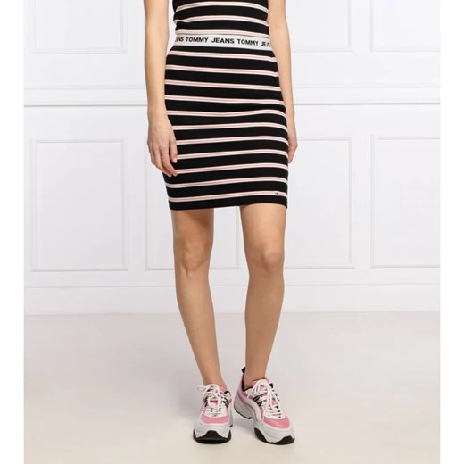 Spódnica Tommy Jeans z elastanu 