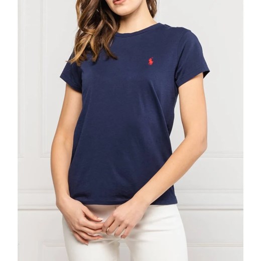 Bluzka damska granatowa Polo Ralph Lauren z okrągłym dekoltem
