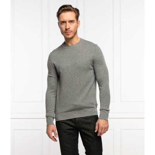 BOSS Wełniany sweter Nettuno | Longline Fit S Gomez Fashion Store
