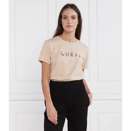 GUESS T-shirt SS CN SHADED LOGO TEE | Regular Fit ze sklepu Gomez Fashion Store w kategorii Bluzki damskie - zdjęcie 163956701