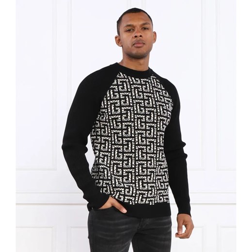 Balmain Wełniany sweter MARBLE MONOGRAM | Regular Fit ze sklepu Gomez Fashion Store w kategorii Swetry męskie - zdjęcie 163956963
