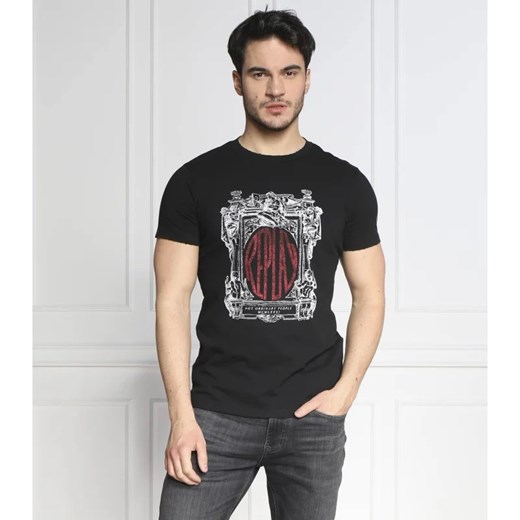 T-shirt męski czarny Replay z krótkim rękawem