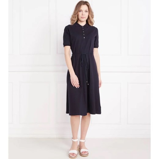 Sukienka Tommy Hilfiger midi czarna z krótkim rękawem