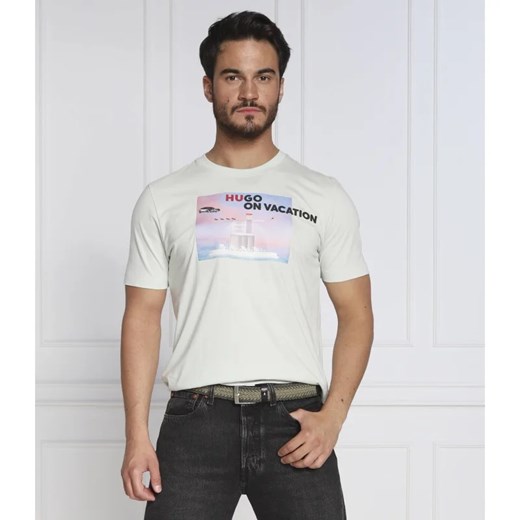 HUGO T-shirt Dunshine | Regular Fit ze sklepu Gomez Fashion Store w kategorii T-shirty męskie - zdjęcie 163957740