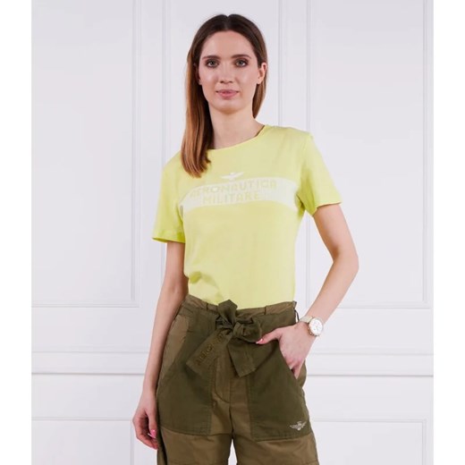 Aeronautica Militare T-shirt | Slim Fit ze sklepu Gomez Fashion Store w kategorii Bluzki damskie - zdjęcie 163958390