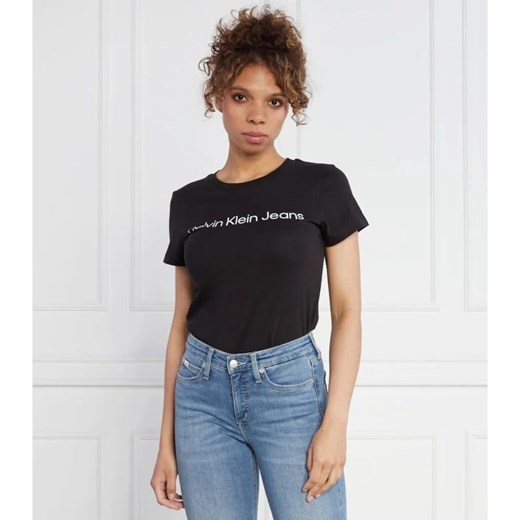 CALVIN KLEIN JEANS T-shirt | Slim Fit ze sklepu Gomez Fashion Store w kategorii Bluzki damskie - zdjęcie 163959604