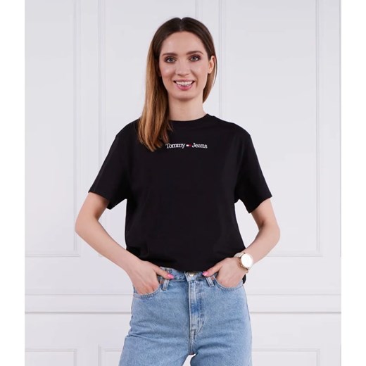 Bluzka damska Tommy Jeans z napisem z krótkimi rękawami