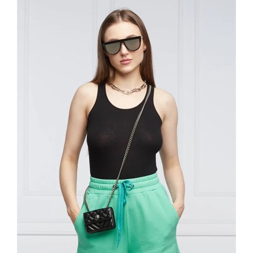 Bluzka damska Pinko czarna z okrągłym dekoltem bawełniana casual na lato