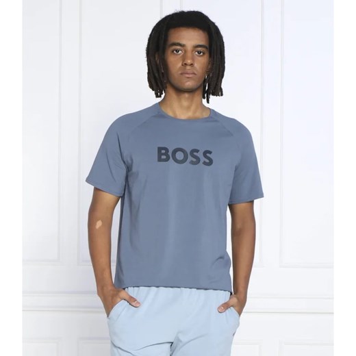 T-shirt męski niebieski BOSS HUGO z krótkim rękawem młodzieżowy
