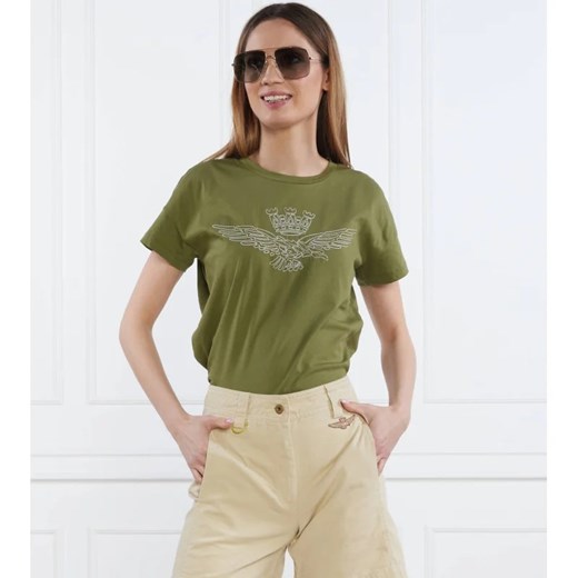 Aeronautica Militare T-shirt | Slim Fit ze sklepu Gomez Fashion Store w kategorii Bluzki damskie - zdjęcie 163961023