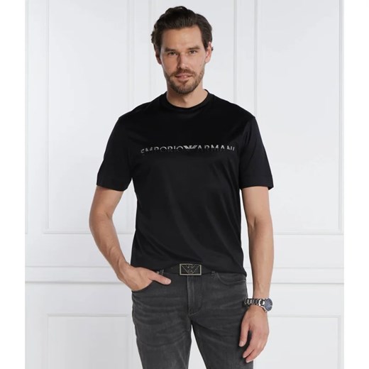 T-shirt męski Emporio Armani z krótkimi rękawami z napisami