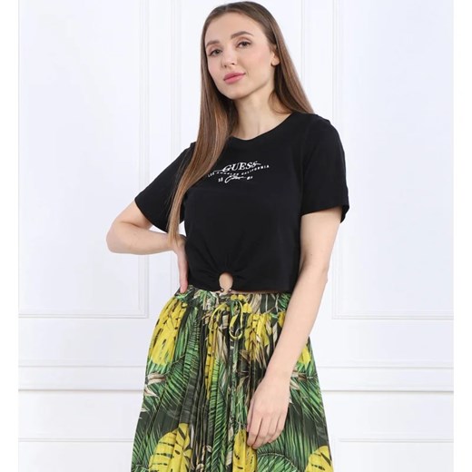 GUESS JEANS T-shirt SS RN PIERCING | Cropped Fit XS wyprzedaż Gomez Fashion Store