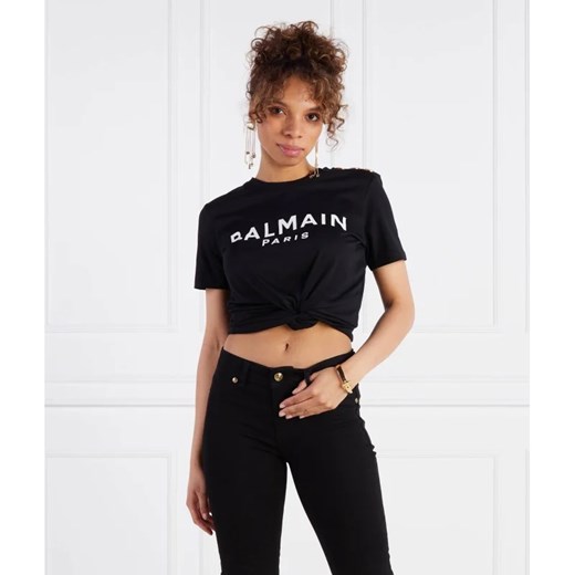 Balmain T-shirt PRINTED | Regular Fit ze sklepu Gomez Fashion Store w kategorii Bluzki damskie - zdjęcie 163962202