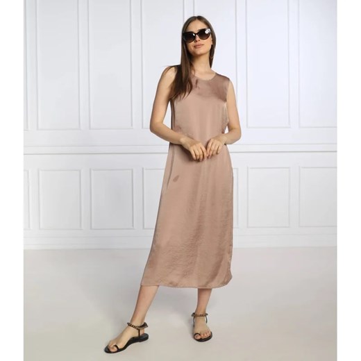 Sukienka DKNY z długim rękawem trapezowa midi