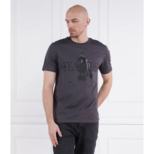 Szary t-shirt męski Hugo Boss z krótkim rękawem młodzieżowy