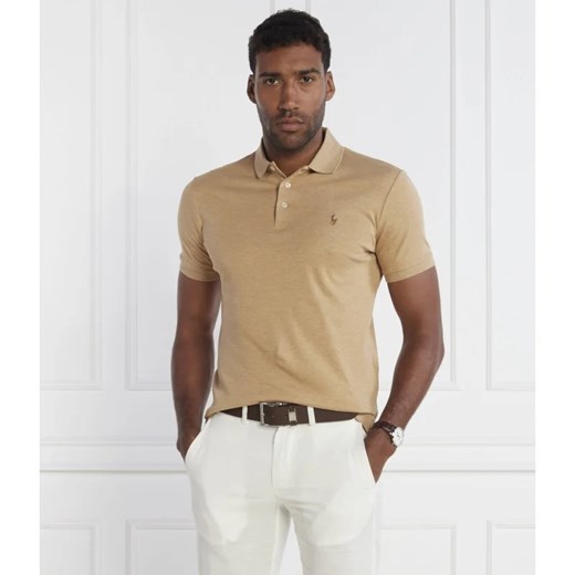 Beżowy t-shirt męski Polo Ralph Lauren z krótkim rękawem